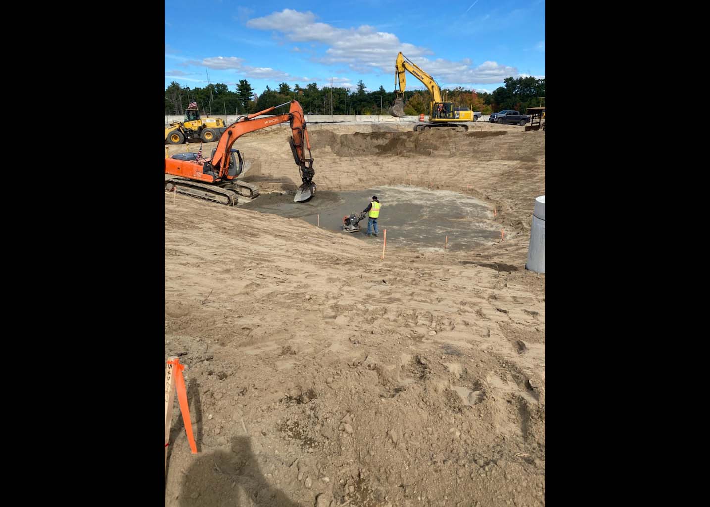 Placing Low-Permeability Fill Within Stormwater Treatment Basin – October 2022